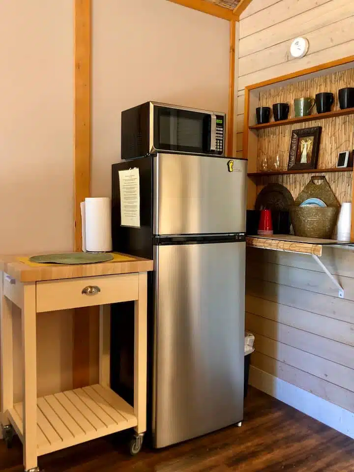 Kitchen corner. No indoor cooking. 