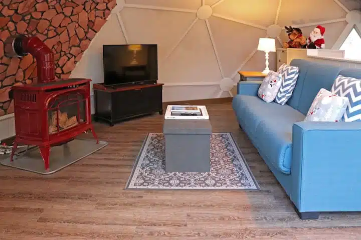Stylish Living Room with gas fireplace and Smart TV