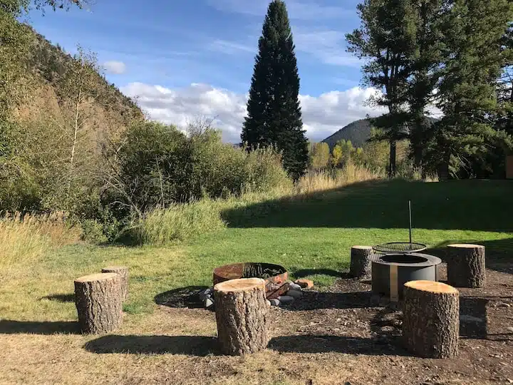 Enjoy the fire pit in all seasons, right  on the Lodge property.   S’mores, campfire warmth, good stories, ......