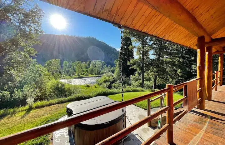 A fabulous morning view from the back deck of Stony Creek Lodge, looking across glorious Rock Creek.  