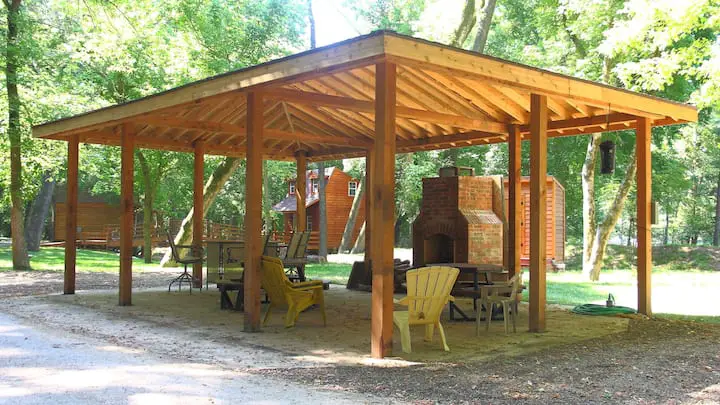 Outside pavilion