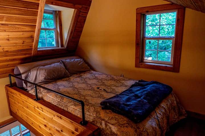 High top queen airmattress in loft