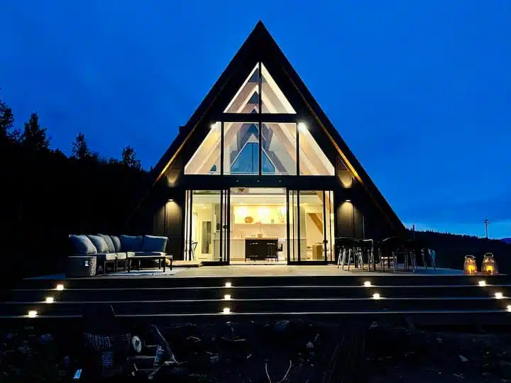 The A-frame has a large back deck to enjoy lounging, star gazing and dinner al fresco.
