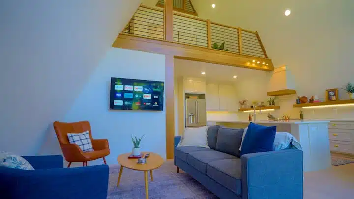 Great Room is open to the kitchen with balcony above