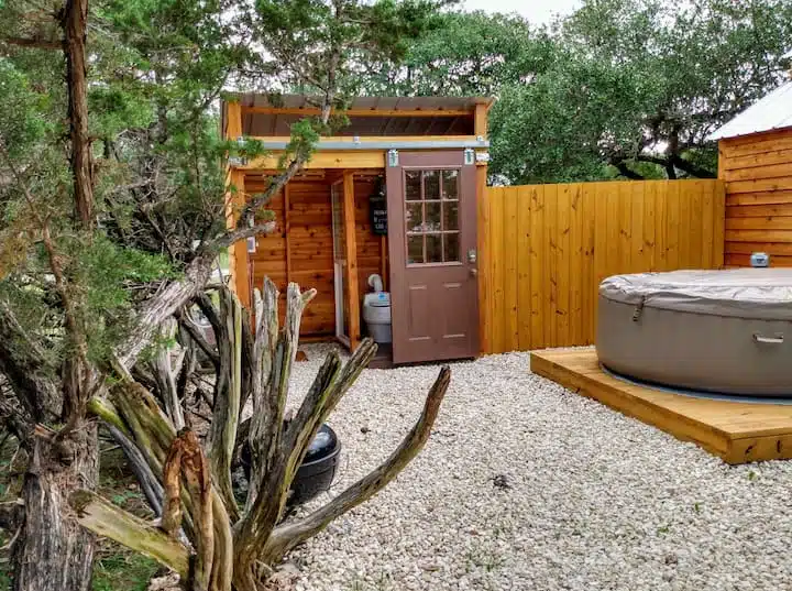 Your outdoor shower/bathroom
